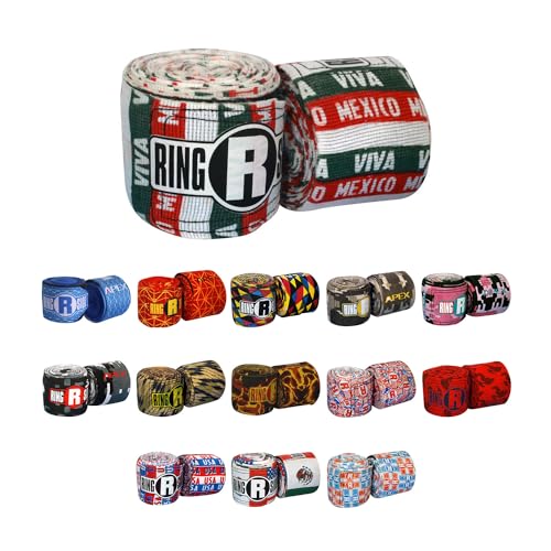 Ringside Apex 180” Boxing Hand Wraps Pair - Durable, Elastic Training Wraps with Hook & Loop Closure, Multi-Color Options, Perfect for MMA, Muay Thai, Kickboxing - color: Mexican