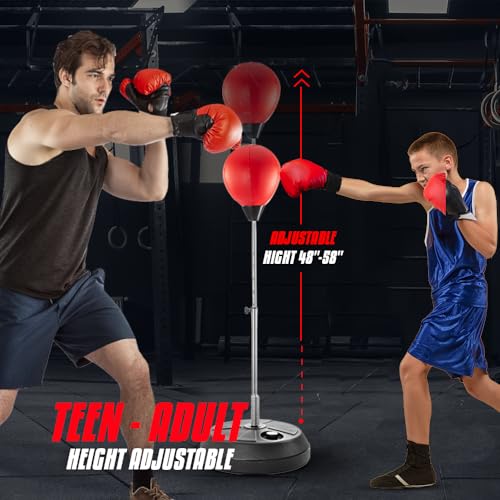 Tech Tools Punching Bag with Stand Adjustable Boxing Speed Bag Teens Adults - style: Adult