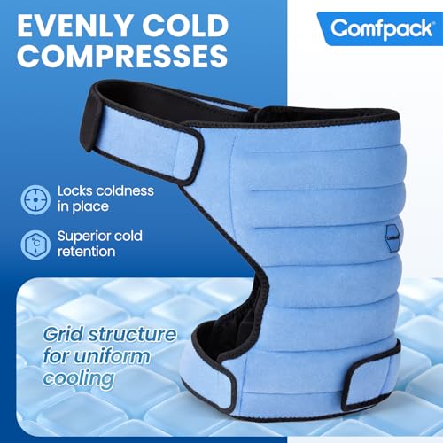 Comfpack Hip Ice Pack Wrap, 2 Hours Long Lasting Cold for Hip Replacement Surgery, Flexible & Evenly Cooling Reusable Ice Pack for Injuries, Sciatica, Bursitis, Hip Flexor Pain, Gift for Men Women - size: Small/Medium