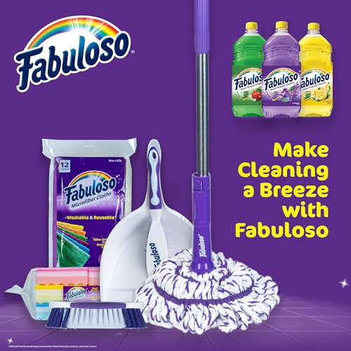 Fabuloso Cleaning Brush with Handle Compact Handheld Household Scrub Brush Kitchen Bathroom Baseboards Tile and Floors Firm Bristles Indoor Surface Cleaning White Purple 5.5 Inch Everyday Cleaning - size: Scrub Brush w/ Handle