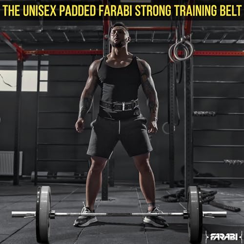 Farabi Sports Powerlifting Belt 100% Genuine Leather Weight Lifting Belt 4" wide Gym Belt Men and Women Weightlifting Belt for Gym Training Bodybuilding and Workout belt - size: Large