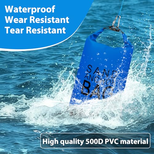 Phoncoo Sand Anchor Bag, 2 in 1 Jet Ski Anchor Kit for Float with Adjustable Buoy, Waterproof Dry Bag for Jetski, Kayak, Boat, Water Sports - color: Dark Blue