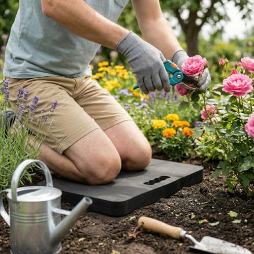 Gardzen 3 Pack Extra Thick Kneeling Pad for Gardening Work, 1.5 Inch Soft NBR Foam Knee Cushion Bathing Baby, Large Smooth Kneeler Mat Yoga Exercise, 18x11, Black - size: 3 Pack
