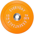 BalanceFrom Color Coded Olympic Bumper Plate Weight Plate with Steel Hub - style: 15lbs Single, Color