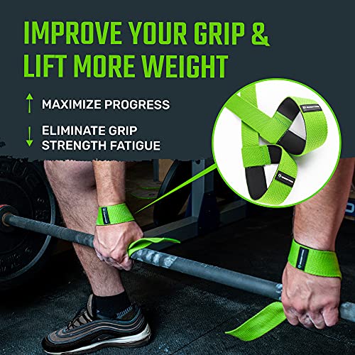 Gradient Fitness Lifting Straps | Wrist Straps for Weightlifting, Deadlift Straps, Lifting Straps for Weightlifting, Straps for Weight Lifting, Weight Lifting Straps for Men/Women, Gym Lifting Grips - color: Green