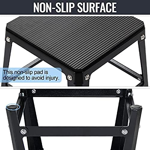 Plyometric Platform Box, Plyometric Box Jump Set For Home Gym Training, Conditioning, Strength Training - color: 12'' Black