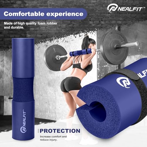 NEALFIT Barbell Pad Squat Pad for Squats—Squat Bar Pad—Great for Weightlifting,Lunges and Hip Thrusts—Foam Sponge Pad—Fit Standard and Olympic Bars Perfectly - color: Deep Purple