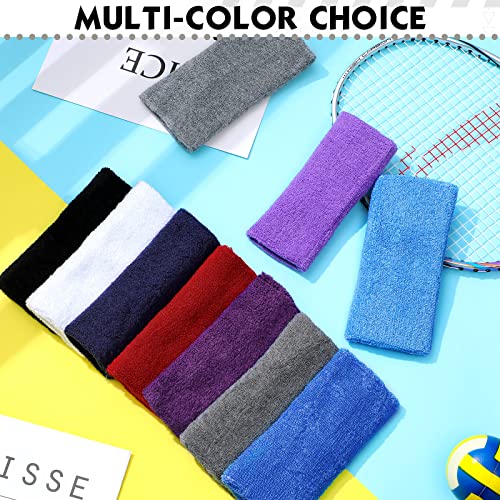 Lenwen 4 Inch Wrist Sweat Bands for Men Women Absorbent Tennis Wristbands Cotton Terry Cloth Sports Wrist Sweatbands for Tennis Basketball Football Running Gym Workout - color: Classic Color