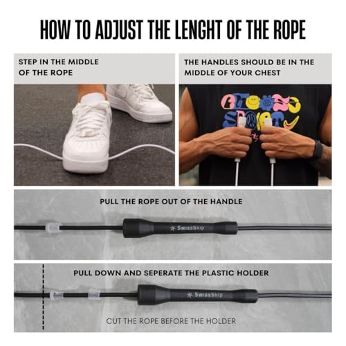 Swissskip Speed Jump Rope by Dayan Kolev, 5mm PVC Skipping Rope, Great for Beginners and Advanced Athlets, Designed for Fitness, Cardio, Boxing & CrossFit, Adjustable length with Unbreakable Handles - color: Orange