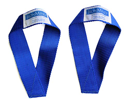 IronMind Sew-Easy Lifting Straps, Blue, Pair | Closed-loop nylon lifting straps for quick setup and a secure grip