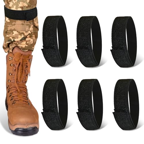Chedin 6-Pcs Adjustable Boot Blousers & Ankle Straps,Elastic Leg Bands for Hunting,Cycling,Hiking&Outdoor Sports,Secure Boot Straps for Cowboy Boots,Workwear