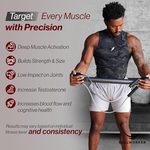 Bullworker Bow Classic 36" Isometric Exercise Equipment, Portable Home Gym Customized Variable Resistance, Chest and Arm Trainer, Full Body Strength Trainer, Shoulder Exerciser