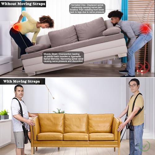 DEYACE Moving Straps 2-Person Lifting Straps for Moving Item up to 800 lbs - color: Z-Black