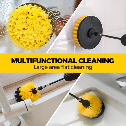 Holikme 6Pack Drill Brush Power Scrubber Cleaning Brush Extended Long Attachment Set All Purpose Drill Scrub Brushes Kit for Grout, Floor, Tub, Shower, Tile, Bathroom，Scrub Brush Blue - color: Blue