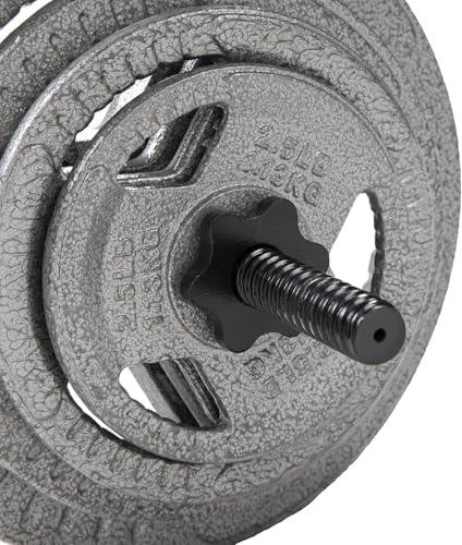 Signature Fitness 1-Inch Diameter Threaded Chrome Barbell with Lock Collars, 72-Inch - color: Black