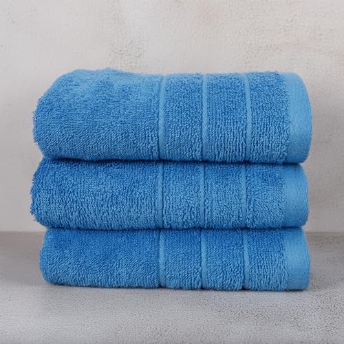 Tens Towels Pack of 6 Hand Towels, 100% Cotton, Lighter Weight, Quick to Dry, 16 x 28 Inches, Super Soft & Absorbent, Perfect for Bathroom & Kitchen, Blue - color: Midnight Blue