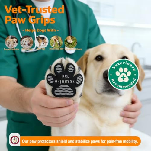 Dog Paw Protector Non-Slip Gripper Traction Pads,Walk Assistant for Senior Dogs,Foot Stickers for Hardwood Floors,Dog Shoes Booties Socks Replacement,6 Sets (24 pcs) L Black - size: L-1.9*1.6 inch (L*W)