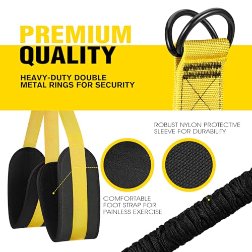 Ayombo Pull Up Assistance Bands, Resistance Bands for Pull Up Bar Workout, Adjustable Heavy Duty Pull Up Assist Equipment with 4 Assistance Bands, Home Gym Fitness Exercise Strength Training - color: Yellow