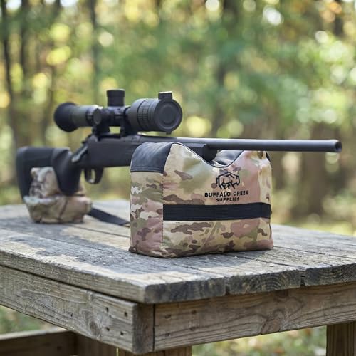 Buffalo Creek Supplies All Weather Durable Front and Rear Shooting Rest Bags, Rifle Rest Sand Bag for Bench Rest Shooting, Hunting, Target & Competitive Sports Shooting-Unfilled - color: UltraBlend