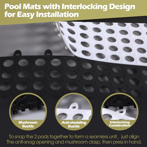 Tinideya 50 Pcs Drainage Interlocking Floor Tiles, 12'' x 12'' Soft TPE Non Slip Shower Floor Tiles for Pool Bathroom Shower Balcony Patio Locker Room Basement Stairs(Black and White) - color: Black and White