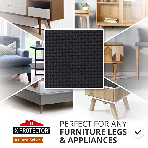 X-PROTECTOR Non Slip Furniture Pads - 16 Premium Furniture Grippers 2"! | Self-Adhesive Rubber Feet Furniture Feet - Ideal Non Skid Furniture Pad Floor Protectors - Keep Furniture in Place! - size: 16 Square 2"