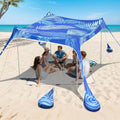 2PM SPORTS Beach Tent Sun Shelter - UPF 50+ UV Protection, 8 Sandbags, Easy Setup, Portable Beach Shade Canopy for Family Picnic Camping Travel (Areca Palm, 10x10 FT) - color: Areca Palm