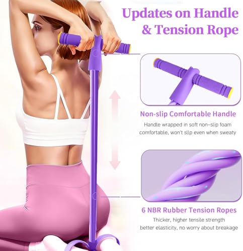 8 Tube Resistance Band with Handles,Multifunction Fitness Equipment,Durable TPE Tension Rope for Full-Body Workout, Abdomen,Waist,Arm,Leg - color: Pink