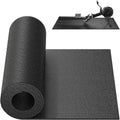 Bike Trainer Mat Compatible with Peloton Bike, for Treadmill & Row, THK 6mm, Under Mat Protect Hardwood Floor Carpet, Trainer Accessory for Indoor Stationary Exercise Bicycle - size: 30x102", style: Black Style