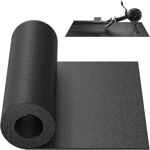 Bike Trainer Mat Compatible with Peloton Bike, for Treadmill & Row, THK 6mm, Under Mat Protect Hardwood Floor Carpet, Trainer Accessory for Indoor Stationary Exercise Bicycle - size: 30x102", style: Black Style
