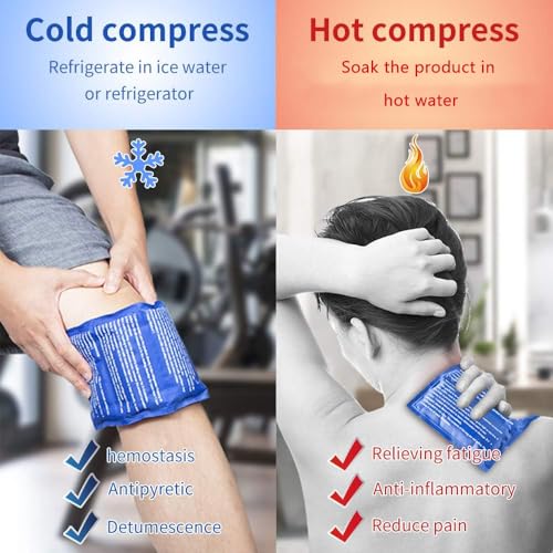 Gel Ice Cold Packs - (2-Piece Set) Soft Reusable Cold/Hot Compress, Provides Alleviate Joint and Muscle Pain. Flexible Therapy from Injuries - Shoulder, Back, Knee, Neck, Ankle & More. - style: 11.93x6.14（2 Pack）
