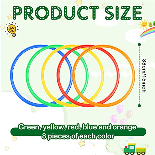 Deekin Agility Rings Speed and Agility Training Rings Exercise Speed Circle Jumping Hoops for Training Toss Equipment - color: Multicolored, size: 15 Inch