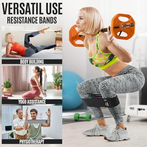 WALITO Resistance Bands for Working Out, Fabric Exercise Bands for Legs and Butt, Workout Bands for Women and Men, Booty Band for Yoga Starter Set, Pilates, Rehab, Fitness and Home Workout - color: 2.Cream,Grey,Black