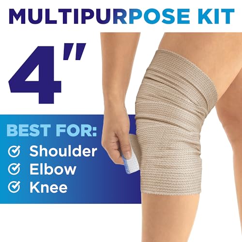 High-Performance Elastic Bandage Wrap - 6 Pack (2x2in, 2x3in, 2x4in) - Self-Closing Strong Compression Bandage Wrap for Leg, Ankles, Wrists, and Knees - for First Aid Kit and After Surgery Recovery - size: 6 Pack, style: Mix 6pk