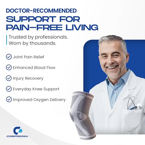 Compressa Knee Sleeve for Women & Men (XX-Large) - Non-Slip Compression Support for Joint Pain, Muscle Recovery, Arthritis, and Injury Relief - size: XX-Large