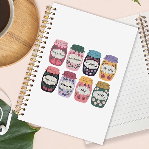 OJMFHEGEE Physical Therapy Gifts Spiral Notebook 5.5x8.3 in, Groovy Retro Floral Workout Fitness Tracker Hardcover Notebook Journal for Women Therapist, Fitness Gifts - color: Physical Therapy