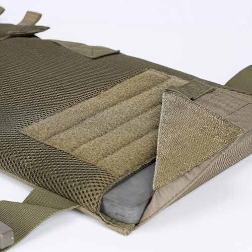 Greencity Weight Vest Adjustable Strength and Endurance Training, Tactical Vest Quick Release with Molle System, Fitness Workouts, Running - color: Green