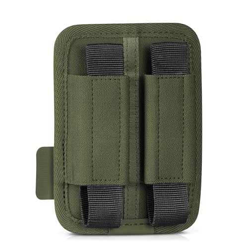 Savior Equipment Tactical Pistol Mag Pouch 9mm .40 45acp Open-Top Single & Double Stack Mag Holder Softshell Mags Storage Universal Magazine Carrier, Elastic Band to Hold Tight, Hook-Backed Panel - color: Olive Drab Green (2-Slot)