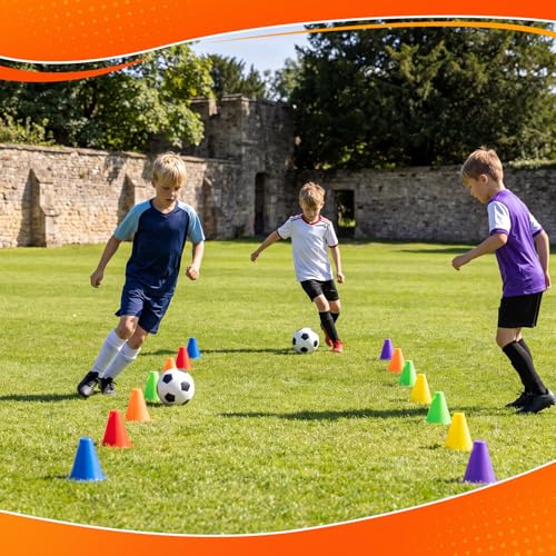Unittype 60 Pack Mini Cones for Sports Training, 3.15 Inch Training Marker Cones for Kids Indoor Outdoor Agility Drill Soccer Roller Skating Dance Practice Obstacle Courses, 6 Bright Colors