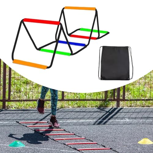 Menolana Agility Ladder Speed Ladder Foldable Workout Rugby Multifunction Home Gym Agility Training Equipment Fitness Feet Training - size: 6 Grids With Bag