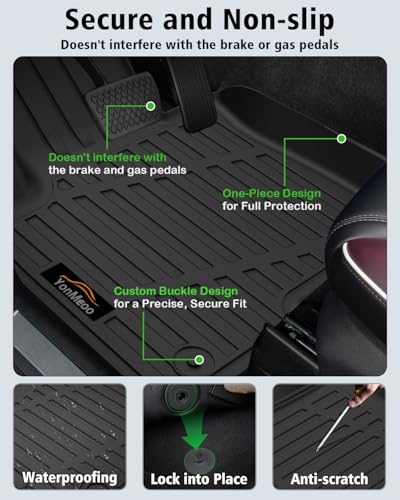 Floor Mats Custom for Toyota RAV4 Hybrid 2026 (Only for Cargo Area with Subwoofer) (Not for Phev) Trunk Mat with Backrest Mat All Weather TPE Full Set Cargo Liners for RAV-4 2026 Accessories, Black - size: For RAV4 Hybrid 2026