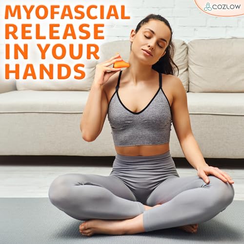 Trigger Point Massage Tool - Pyramid Shaped 4 Point Massager Ball - Muscle Knot Release - Myofascial Wellness Therapy - Back, Feet, Psoas Pain - color: Orange - Style D