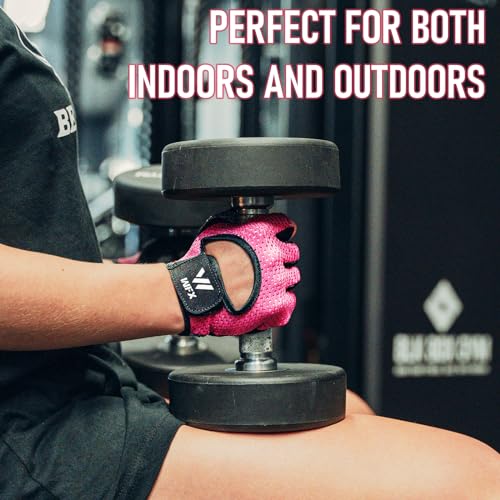 WESTWOOD FOX Weight Lifting Gloves for Men Women Gym Gloves with Wrist Wrap Support for Workout Training Exercise Fitness Hanging, Pull ups for Dumbbell, Cycling - color: Pink Without Wrist Support, size: Small