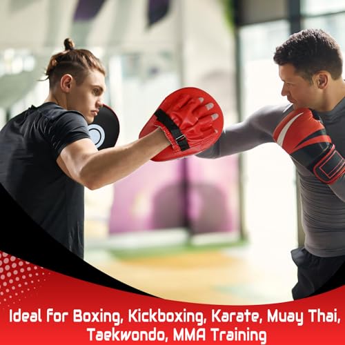 Punching Mitts Kick Pack Set, Boxing Pads Curved Focus Punching Mitts Kickboxing Striking Target Pads for Kids Men Women, Martial Arts Training Equipment for Boxing Taekwondo Karate Muay Thai - style: Punching Mitts