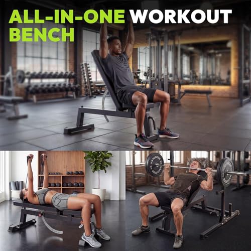 HANDBODE Adjustable Weight Bench for Full Body Workout, 1500 LBS Weight Capacity Bench Press Bench of Home Gym Strength Training, Incline Upright Flat Utility Workout Bench with Fast Adjustment - color: 1500 Weight Bench