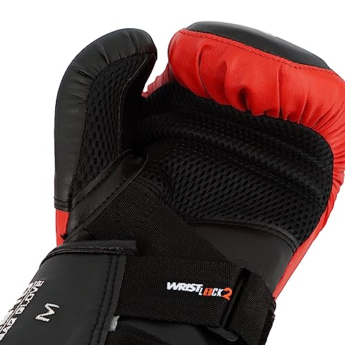 RIVAL Boxing RB10 Intelli-Shock Bag Gloves, Hook and Loop Closure - Ergonomic Fit, 1.25” of Closed Cell Foam for Intense Bag Use - color: Black/Red, size: X-Large