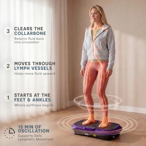 Lifepro Waver Vibration Plate Exercise Machine – High-Intensity Vibration Plate for Lymphatic Drainage – Full-Body Workout Vibrating Platform with Loop Bands – Fitness Equipment for Strength & Toning - color: Purple