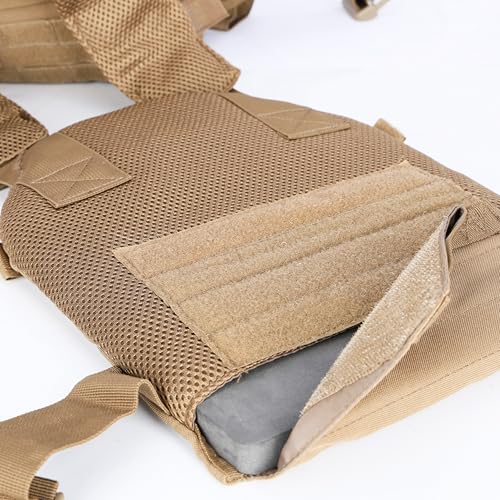 Greencity Weight Vest Adjustable Strength and Endurance Training, Tactical Vest Quick Release with Molle System, Fitness Workouts, Running - color: TAN