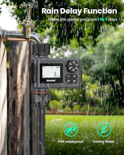 2 PCS Water Timer for Outdoor Garden Hose, Water Sprinkler Timer with Rain Delay/Manual/Automatic Drip Irrigation and Lawn Watering System for Yard - size: 1 Zone-Plastic-2 Pack