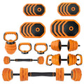 GarveeLife 4-in-1 Adjustable Dumbbell Set, Weight Set Used as Dumbbell, Barbell, Kettlebells & Push up Stand, Home Gym Fitness Exercise Equipment for Men Women - size: 66 LBS