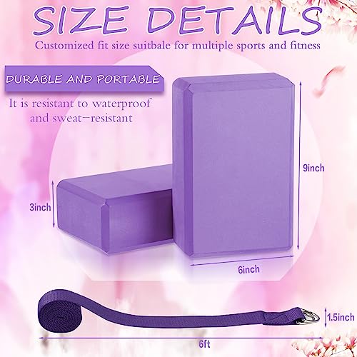 Wettarn 15 Pack Non-slip Yoga Block and Strap Set for Stretching